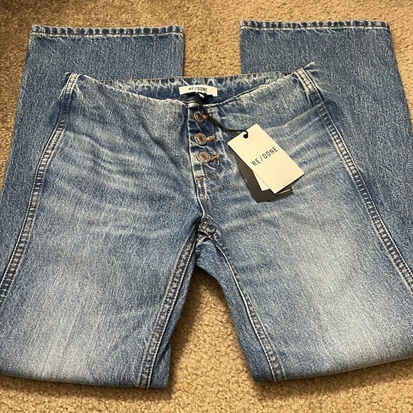 Re/Done Button Front Crop Boot in Riot - Picture 6 of 6